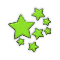 green stars are arranged on a white background