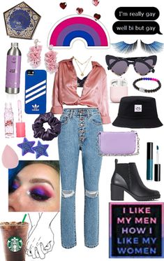 Bi Pride Aesthetic Outfit, Bisexual Outfits Aesthetic, Bi Aesthetic Outfits, Bisexual Aesthetic Outfit, Bisexual Outfits Style, Bisexual Style, Bi Outfits, Bisexual Outfits, Bisexual Fashion