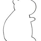 the outline of a bear is shown in black and white