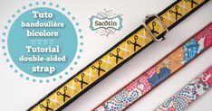 two different types of dog collars are shown with the words, how to sew