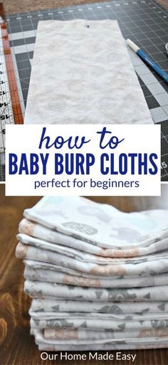 how to make baby burp cloths for beginners with the title overlay