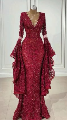 Red Lace Dresses, Red Lace Gown, Nigerian Lace Styles Dress, Nigerian Lace Styles, Lace Gown Styles, Gown Inspiration, Lace Styles, Glamour Dress