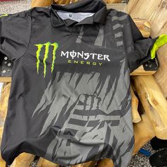 Size Small. Breathable Synthetic Fabric. Brand New, But No Tags On Them. Monster Energy T-shirt, Monster Energy Clothing, Monster Energy Drink, Drinking Shirts, Energy Drink, Monster Energy, Synthetic Fabric, Energy Drinks, Black Green