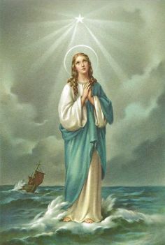 an image of jesus standing in the ocean