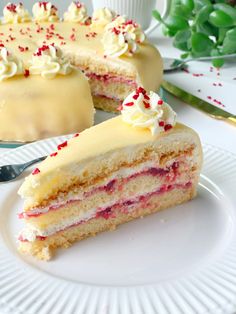 a piece of cake on a white plate