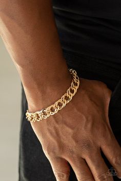 Bracelet On The Ropes Gold ✨ Bracelet Mens Bracelet Gold Jewelry, Real Gold Jewelry, Mens Gold Bracelets, Paparazzi Accessories, Sell Gold, Mens Gold, Affordable Jewelry, Bracelet Clasps, Mens Accessories Fashion