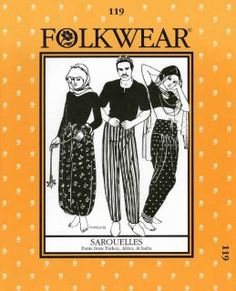 the front cover of folkwear, featuring two women in black and white patterned pants