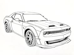 a drawing of a sports car