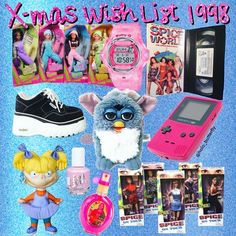 𝔰𝔢𝔫𝔱𝔦𝔪𝔢𝔫𝔱𝔞𝔩 on Instagram: “One of everything plz, Santa! 🙋‍♀️🎄 Collage by the super cool @holo_butterfly ❤️” 1990s Childhood, Y2k Office, Y2k Nostalgia, Cheerleading Bows, Banana Clip, Mtv Video Music Award, Lisa Frank