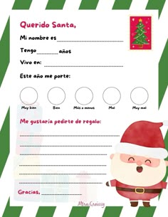 a spanish christmas letter to santa claus