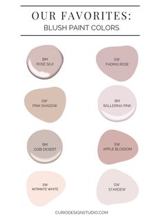 the color palettes are all in shades from pink to grey, and dark brown