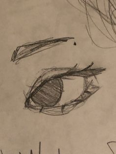 a drawing of an eye with long eyelashes