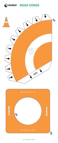 an orange and white road map with arrows