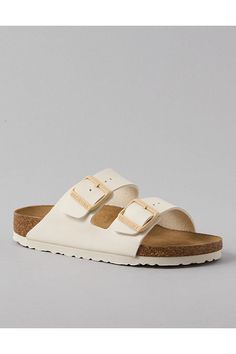 Some Styles: Birko-Flor™ upper made of acrylic and polyamide (for a smooth leather-like finish)/Some Styles: Birkibuc™ upper made of tear resistant acrylic & polyamide fibers/Cork midsole for comfort/Molded footbed/Iconic two buckles/Synthetic up Birken Stocks, Cute Summer Shoes, Birkenstock Women, Christmas Wishlist, Christmas List, Cute Shoes, Flip Flop Sandals, Summer Shoes, Smooth Leather