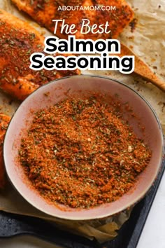 salmon seasoning in a bowl next to bread