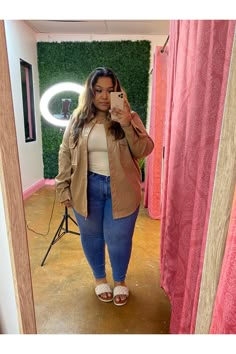 Our "Nude Blazer Curvy" is a plus size faux leather jacket with large chest pockets.This blazer is perfect to dress up any outfit and cover those insecure arms! We love this blazer!Product Details:-True to size-Michelle is wearing her true to size 2xSizing:1X: 16-182X: 20-223X: 24-26 Business Casual Outfits With Sneakers Plus Size, Plus Size Dressy Casual Outfits, Plus Size Bar Outfit, Plus Size Business Casual Work Clothes, Thick Women Outfits, Namjoon Outfits, Fall Outfits Plus Size, Thick Outfits, Short Plus Size Fashion