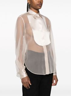 Find BRUNELLO CUCINELLI Sheer Silk Shirt on Editorialist. beige silk sheer classic collar concealed front fastening long sleeves Beige Silk, Lady Dior, Silk Shirt, Brunello Cucinelli, Lalique, Valentino Garavani, White Shirt, Cool Girl, Saint Laurent