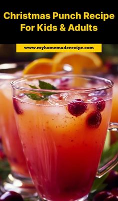 christmas punch recipe for kids and adults