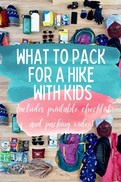 Everything that goes in my backpack for a day hike Hiking Checklist, Hiking Day Pack, Beginner Hiking, Kids Checklist, Hiking Essentials, Family Camping Trip