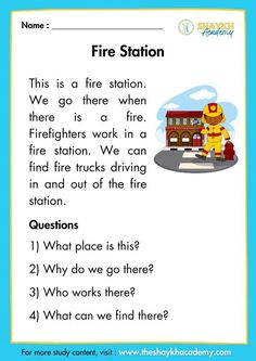 the fire station worksheet for children to learn how to read and understand it