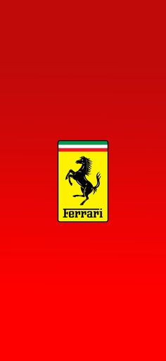 the ferrari logo is shown on a red background