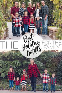 the best holiday outfits for the family with text overlay that reads, best holiday outfits for the family