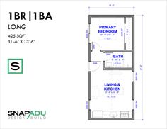 the floor plan for an apartment with one bedroom, two bathrooms and living room in it