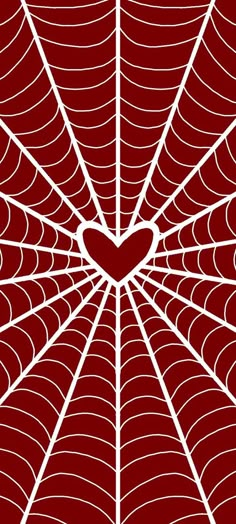 a spider web with a heart shaped hole in the center and white lines running through it