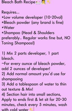 Shampoo Bleach Wash, Bleach Wash Hair, Bleach Bath Hair, Cosmetology Tips, Toning Bleached Hair, Diy Hair Toner, Brad Mondo, Bleach Bath, Blonde Hair Tips