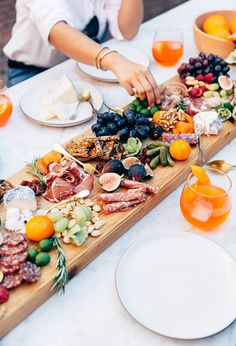 Grazing & Charcuterie Boards + Platters Engagement Party Decorations Diy, Wedding Food Table, Wedding Buffet Food, Wedding Food Menu, Italian Dinner Party, Dinner Party Table, Wedding Buffet, Italian Dinner, Food Table