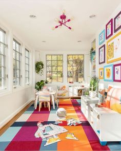 Sunroom Playroom, Family Room Playroom, Playroom Idea, Gus Gus, Colorful Playroom, Toddler Playroom, West Elm Kids, House Extension Design, House Extension