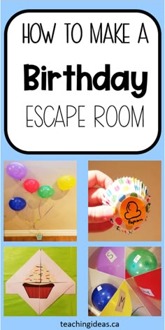 Need new birthday party ideas? Do something different for your child's birthday with a birthday themed escape room. Escape Birthday Party Ideas, Sweet 16 Escape Room Party, Escape Room Themed Party, Escape Room Birthday Party Ideas, Escape Room Birthday Party, Escape Room Themes, Escape Room Diy, Birthday Games For Kids