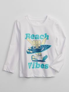 Graphic Rash Guard | Gap Factory Toddlers Swimwear, Beach Vibe, Baby Gap, Upf 50, Uv Protection, Gap, Long Sleeves