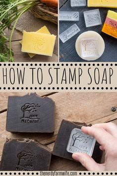 how to stamp soap on wood with text overlay