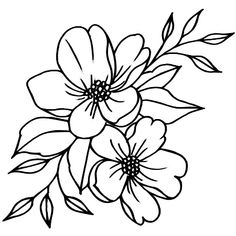 a flower with leaves and flowers on it coloring pages, coloring sheets, drawing lessons, art projects for kids, arts and crafts, doodles, simple lines, easy to draw, line work, person, pencil drawings, how to draw designs, ink,