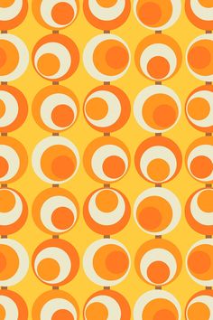 an orange and white pattern with circles