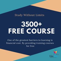 a blue and orange background with the words 350 + free course