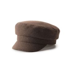 a brown hat sitting on top of a white surface