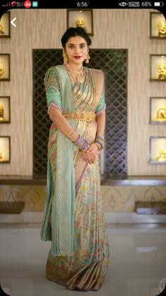 Sreemantham Sarees, Saree With Dupatta, Saree Drapes, Saree Styling, Reception Saree, Indian Sari Dress, Wedding Saree Blouse Designs