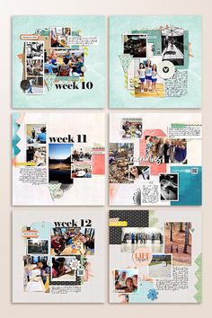 the layouts for this project are made with scrapbook pages and photoshopped together