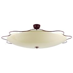 a ceiling light with an oval glass shade