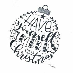 a hand drawn christmas ornament with the words have yourself merry and be merry