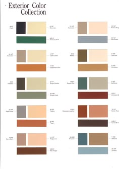 the exterior color collection is shown in several different colors