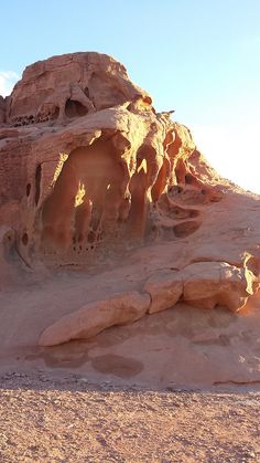 some rocks and dirt in the desert