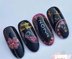 Hoilday Nails, January Nail Designs, Galaxy Nail Art, New Years Nail Art, Colors Nails, Minimal Nails Art