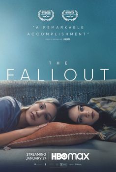 the movie poster for the fall out starring two women lying on a couch with their backs to each other