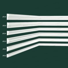 four different sizes and shapes of white plastic pipes on a green background with the words