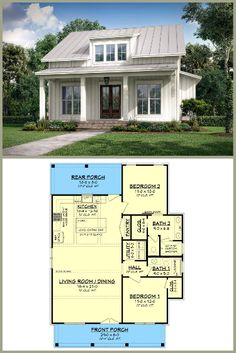 two story house plans with an open floor plan for the front and back of the house