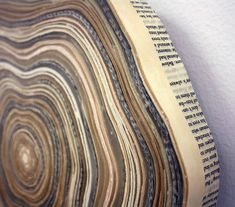 an open book with pages that have been folded in the shape of swirls and lines