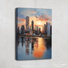 toile deco new york Iconic Architecture, Decorative Painting, New York City, Acrylic Painting, Living Spaces, Bring It On, Architecture